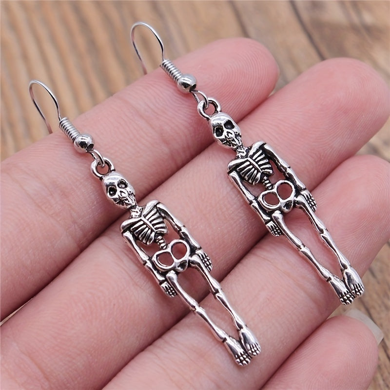 Vintage Skull Head Pendant Earrings - Perfect for Men & Women, Hip-hop & Halloween Decorations!