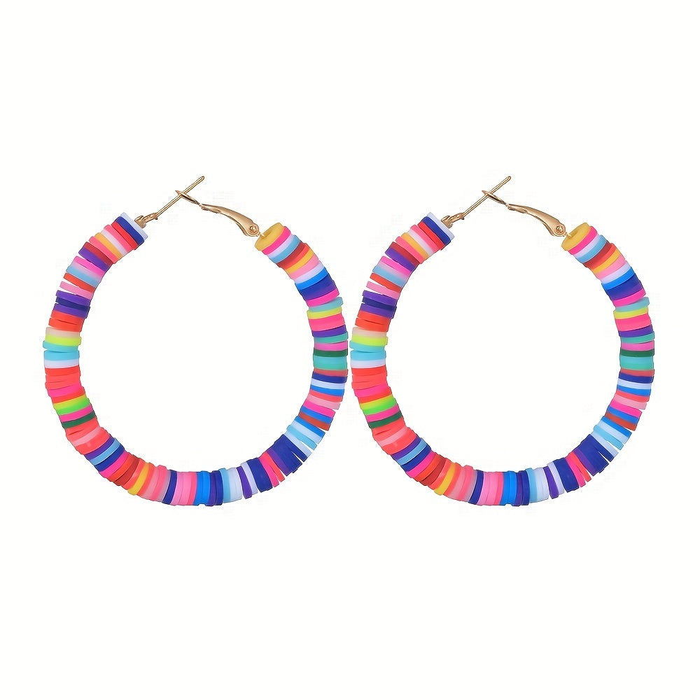 3pcs Earrings Plus Necklace Made Of Colorful Beads And Milky Stones Match Daily Outfits Perfect Decor For Summer Vacation