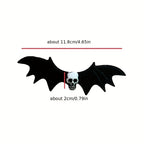 2pcs Punk Bat Hair Clip Halloween Skull Duckbill Clip Horror Bat Wing Alligator Clip For Women Girls Party Festival Decoration