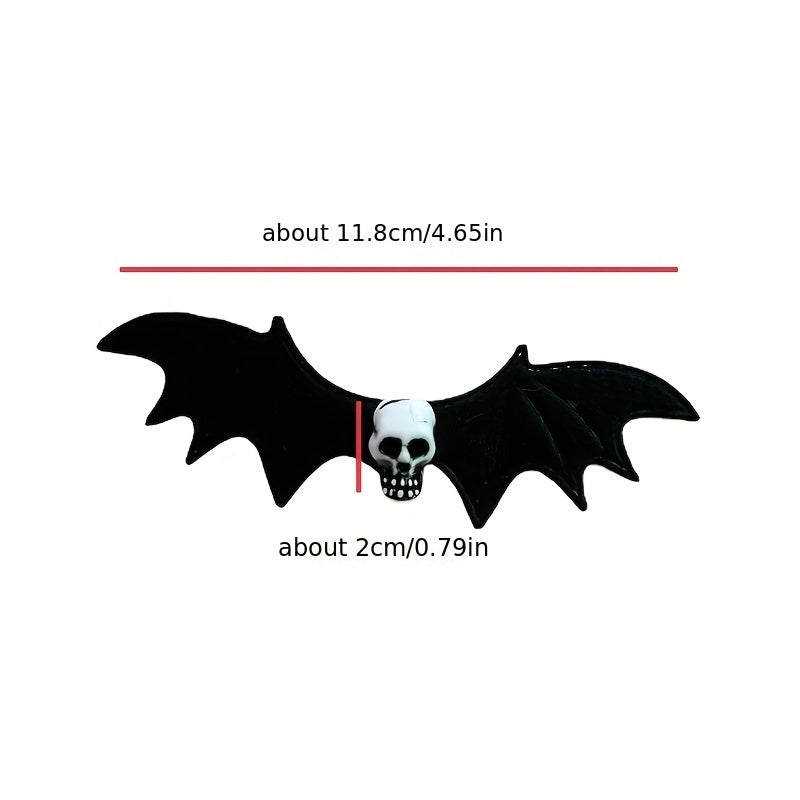 2pcs Punk Bat Hair Clip Halloween Skull Duckbill Clip Horror Bat Wing Alligator Clip For Women Girls Party Festival Decoration