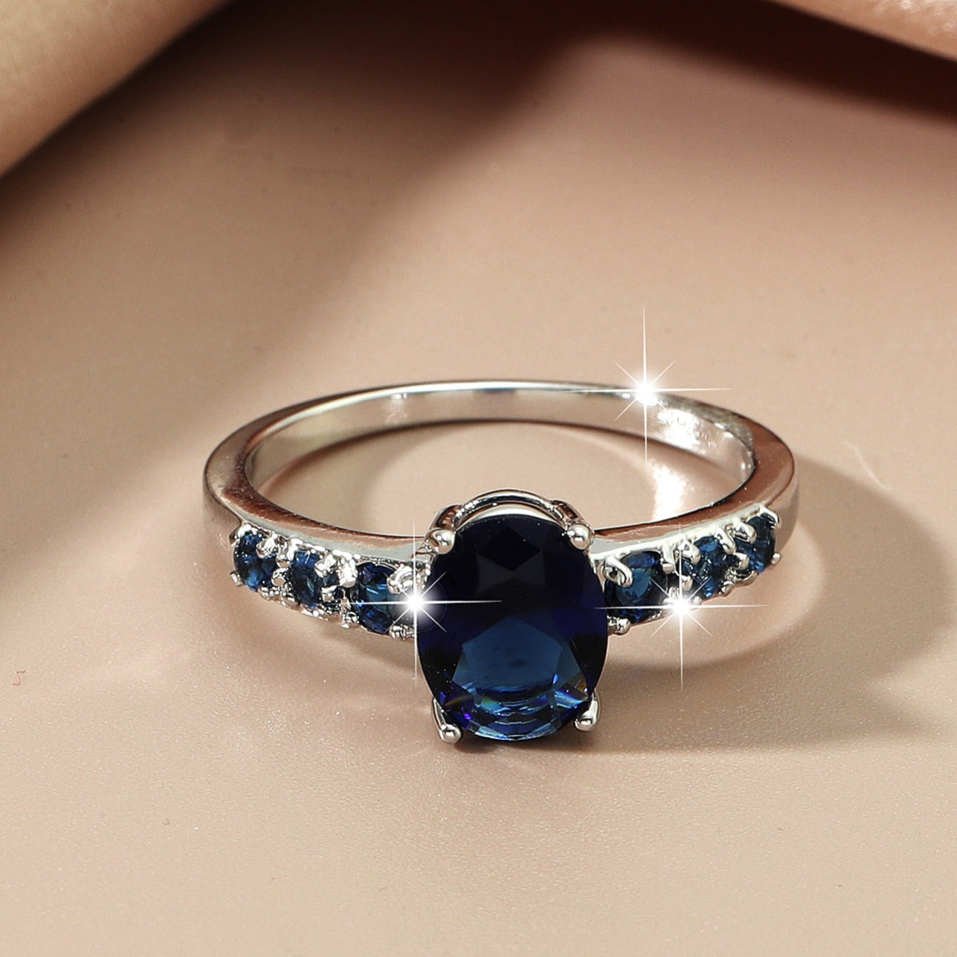 Sapphire Glass Circle Wedding Ring