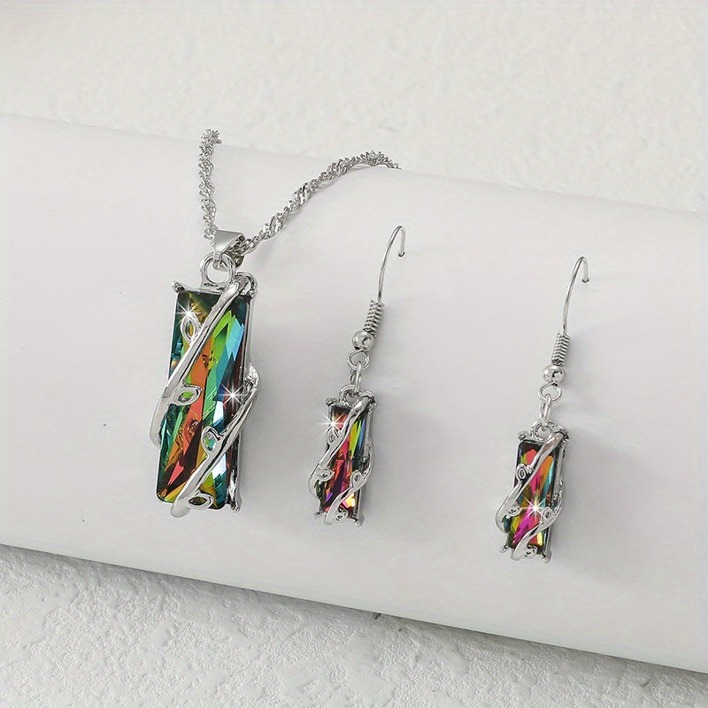 Add a Pop of Color to Your Look with Our Colorful Crystal Branch Pendant Necklace - Perfect Gift for Women!