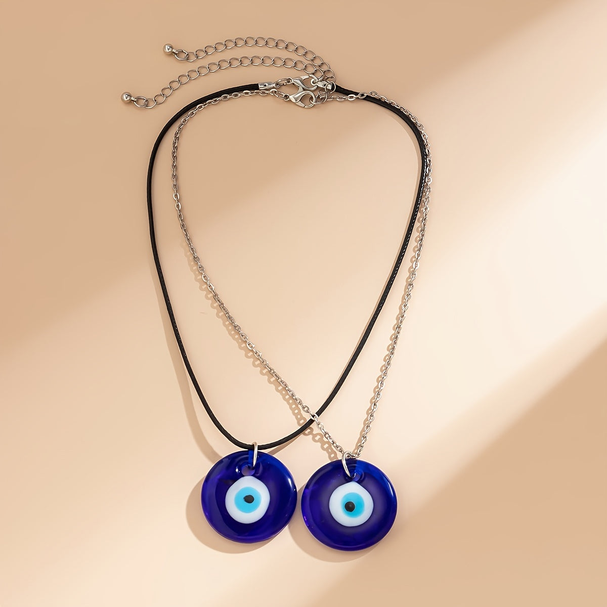 Gorgeous Blue Evil Eye Couple Necklace Set - Perfect for Best Friends!
