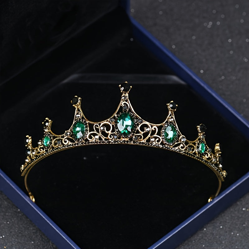 Elegant Vintage Small Baroque Crystal Tiaras Crowns, Halloween Hair Accessories, Bridal Jewelry, Rhinestone Crystal Diadem
