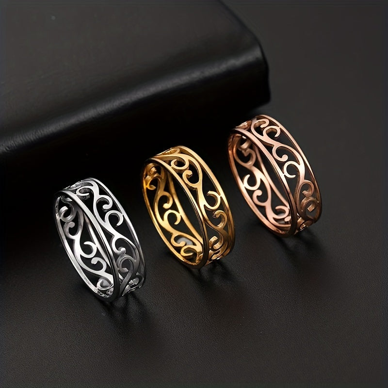 Chic Hollow Flower Pattern Ring Wedding Engagement Gift Jewelry For Women