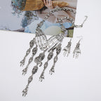 3pcs Earrings Plus Necklace Gothic Style Jewelry Set Trendy Skull Head And Skull Hand Design Golden Or Silvery Make Your Call Halloween Decor