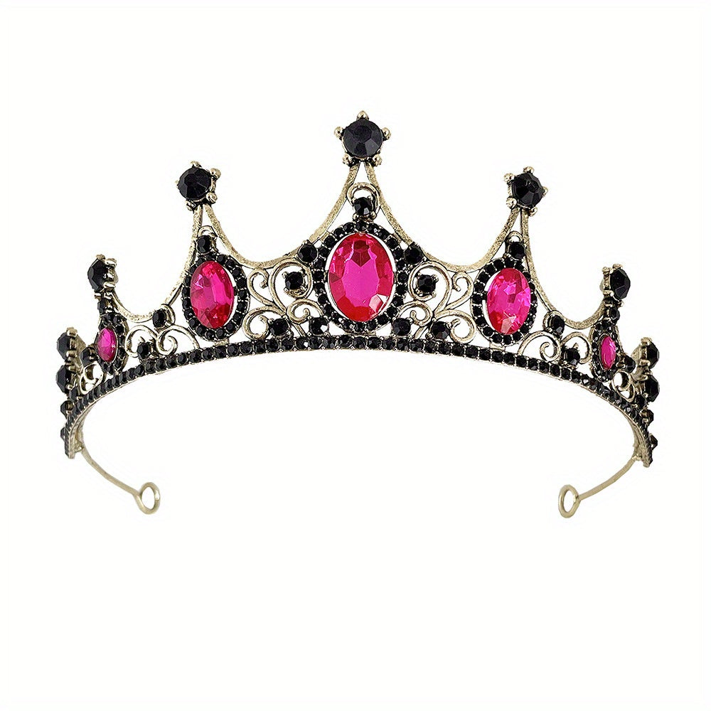 Elegant Vintage Small Baroque Crystal Tiaras Crowns, Halloween Hair Accessories, Bridal Jewelry, Rhinestone Crystal Diadem