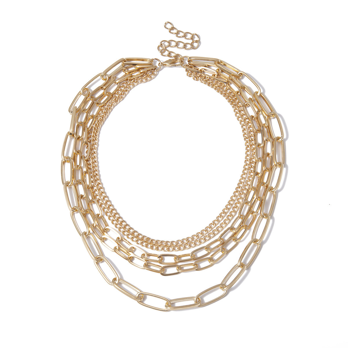 Vintage-Inspired Layered Necklace - Simple Metal Chain Bone Chain Jewelry for Women