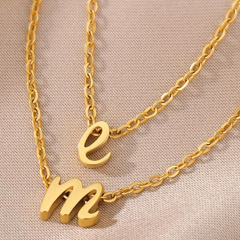 Simple English Initial Letter Necklace, Creative Birthday Gift Neck Decoration Accessories