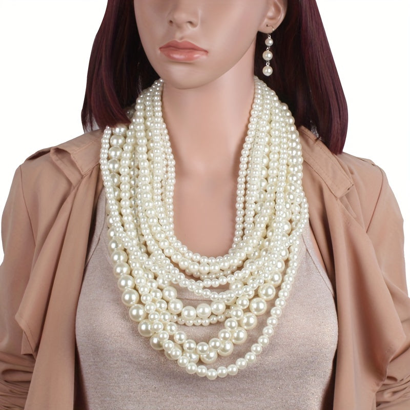 3pcs Boho Style Jewelry Set - Milky Stone Earrings and Necklace for Daily Outfits and Parties