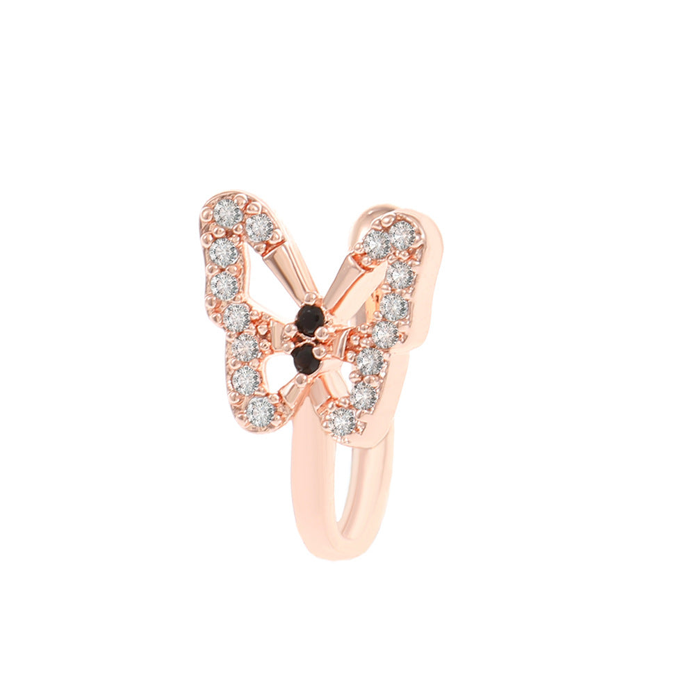 Add a Touch of Delicate Charm with our Butterfly U-shaped Fake Nose Ring for Women and Girls - Perfect for Everyday Wear!