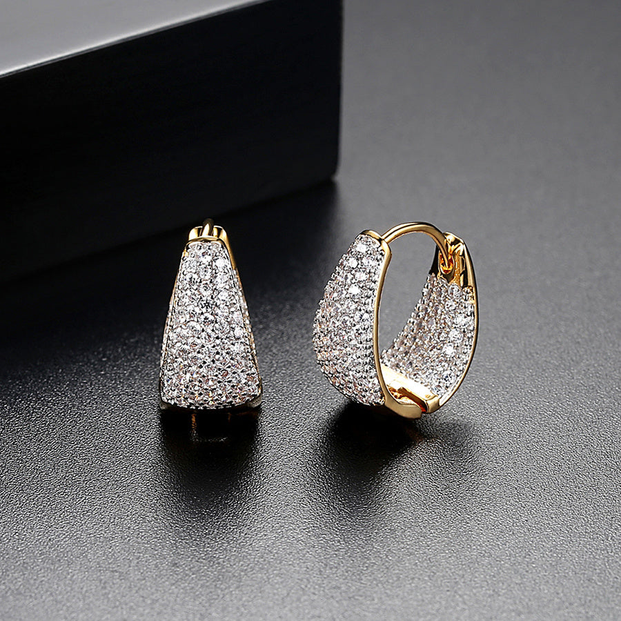 Sparkling Cubic Zirconia Huggie Earrings for Women - Elegant Fashion Jewelry for Everyday Wear