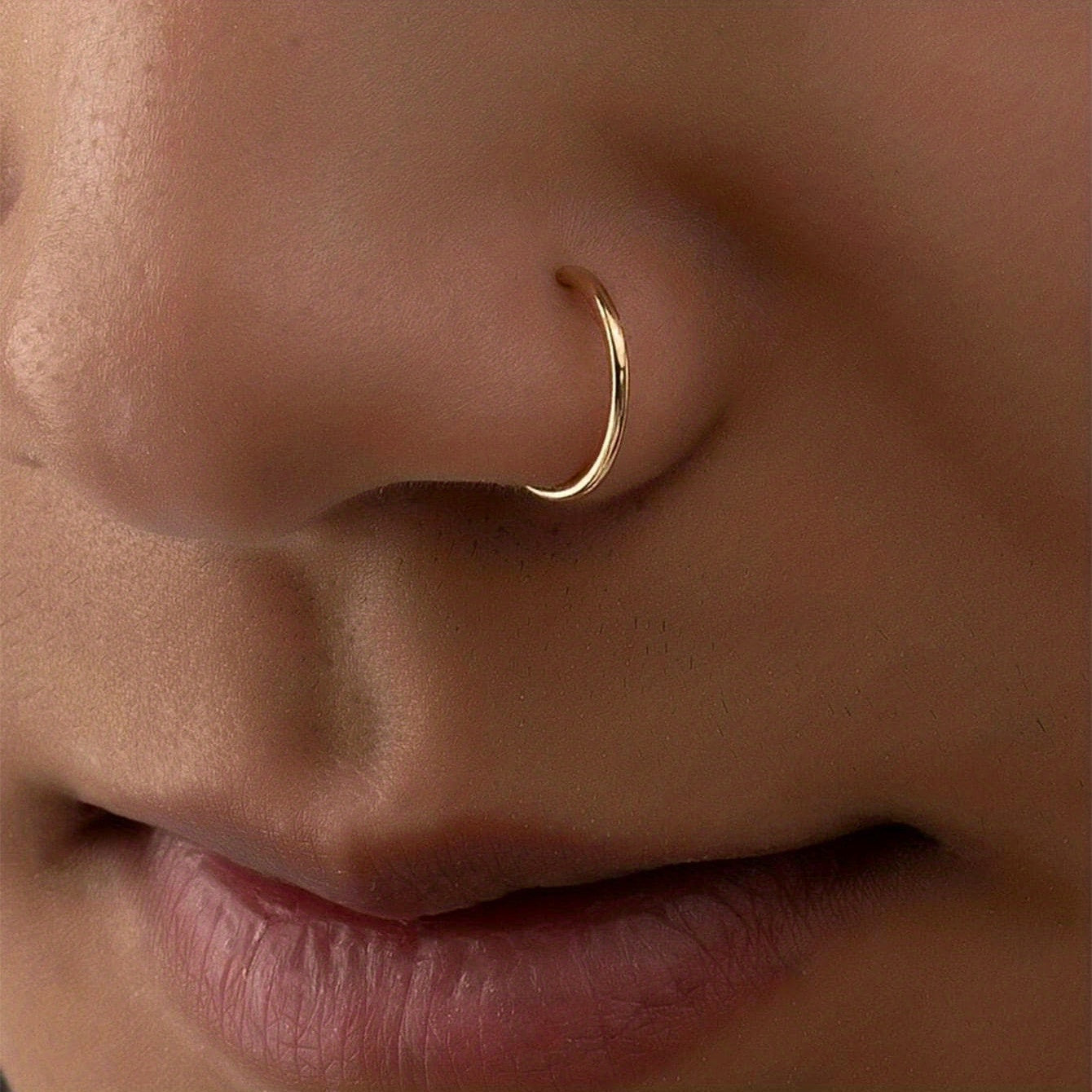 1pc Simple Style Hoop Nose Ring Body Piercing Jewelry Gift For Women & Men