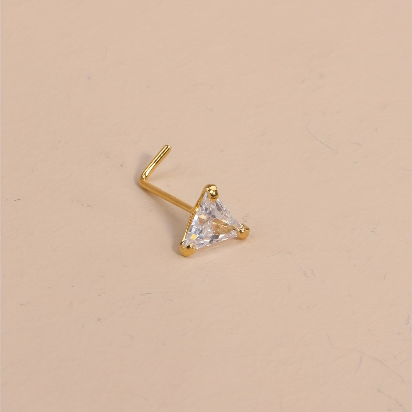 Inlaid Cubic Zirconia L Shape Nose Ring Studs For Women Body Piercing Jewelry