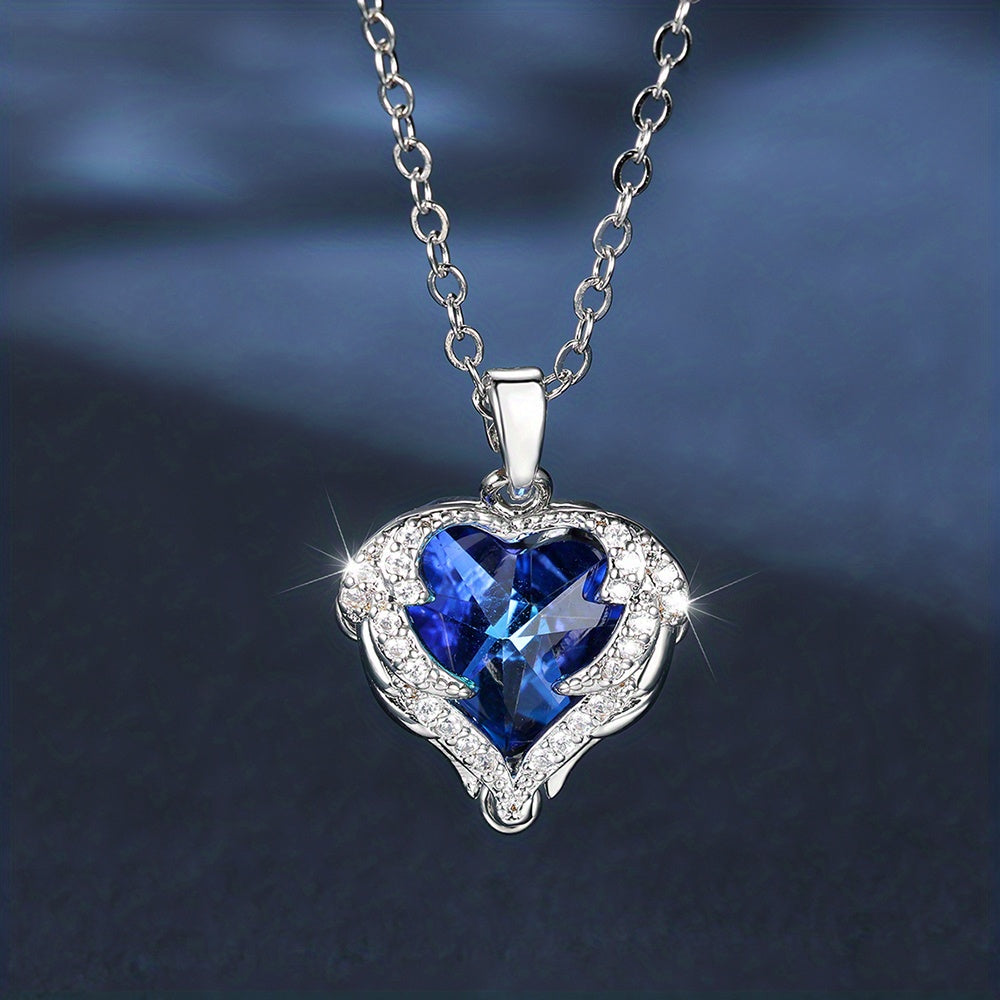 Unlimited Love: Heart Of The Sea Women's Necklace with Birthstone Crystal - Perfect Jewelry Gift for Her Wife