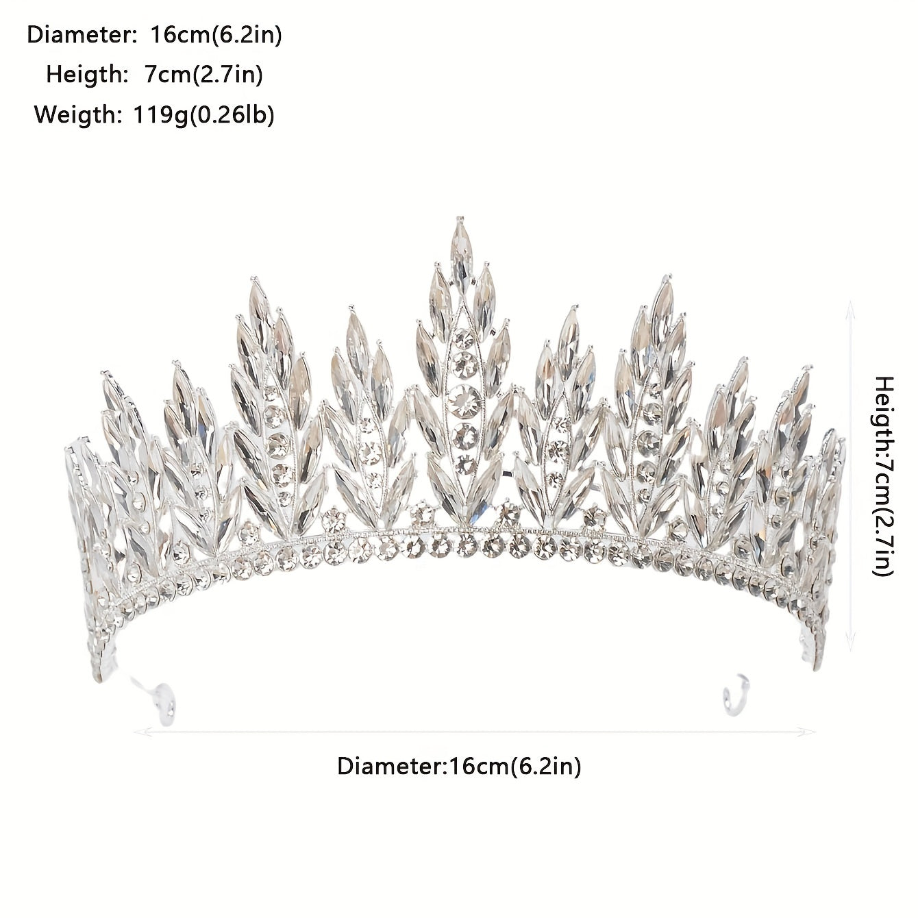 Wedding Tiara Crystal Flower Crown Glitter Headband Rhinestone Headpiece Bridal Wedding Hair Accessories For Women Girls Hair Jewelry For Party Prom
