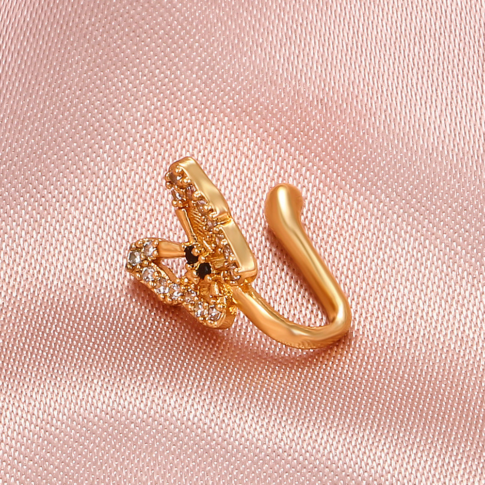 Add a Touch of Delicate Charm with our Butterfly U-shaped Fake Nose Ring for Women and Girls - Perfect for Everyday Wear!