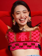 LB Hand Crochet "Dragon Head" Earrings LOJL111