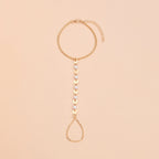 Elegant Alloy Love Faux Pearl Mittens Bracelet For Women Girls Alloy Hand Decoration