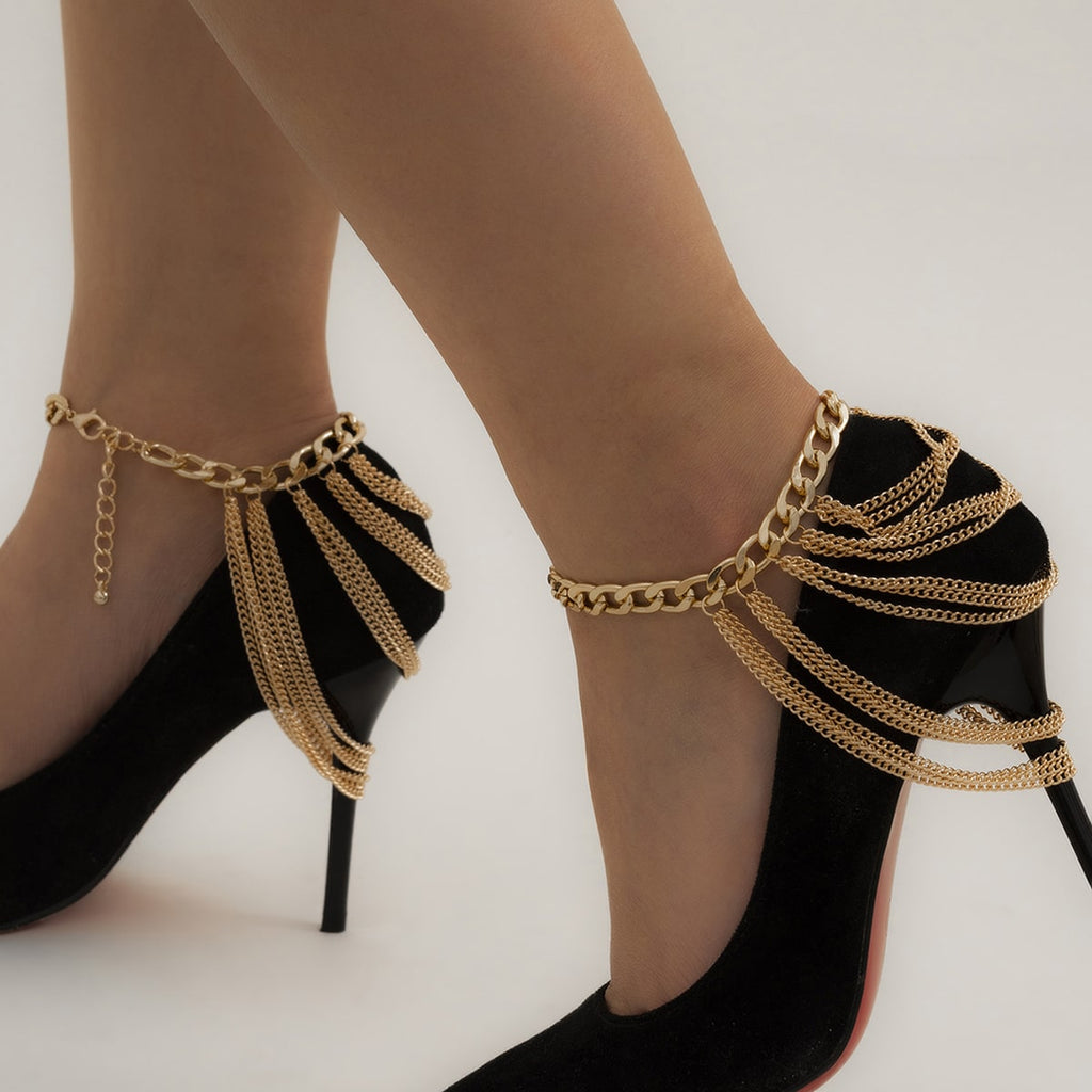 Gorgeous Multilayer Chain Heels - Perfect for Women & Girls!