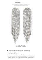 FN Artificial Rhinestone Tassel Face Slimming Earrings LOJS40