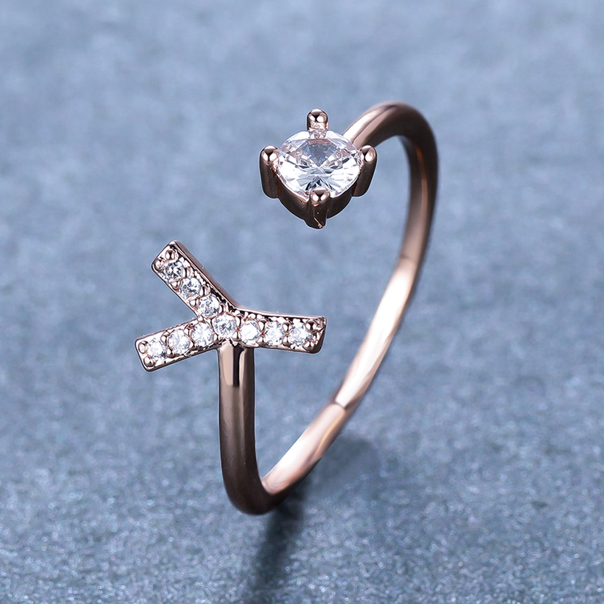 Rose Gold 26 Letter Initial Ring - Perfect for Weddings, Love, and Bridesmaid Gifts!