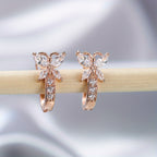 Gorgeous Rainbow Butterfly Earrings - Multicolor Zircon & Rose Gold Plated Wedding Jewelry for Women