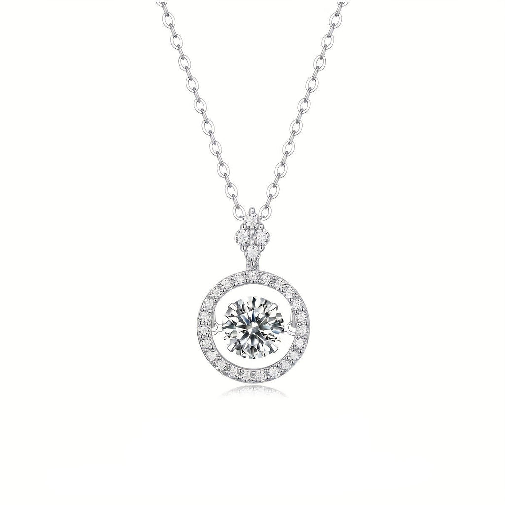 Adjustable Moissanite Pendant Necklace - Stunning 925 Silver Jewelry for Women & Girls - Perfect Gift for Valentine's Day, Mother's Day, Thanksgiving, Anniversary, or Birthday