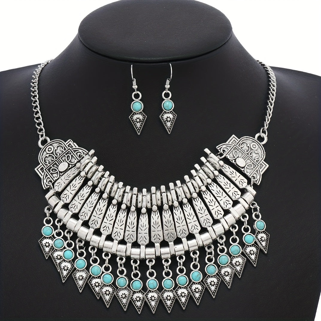 3pcs Earrings Plus Necklace Vintage Jewelry Set Traditional Music Instrument Design Special Party Accessories For Female Multi Colors To Choose