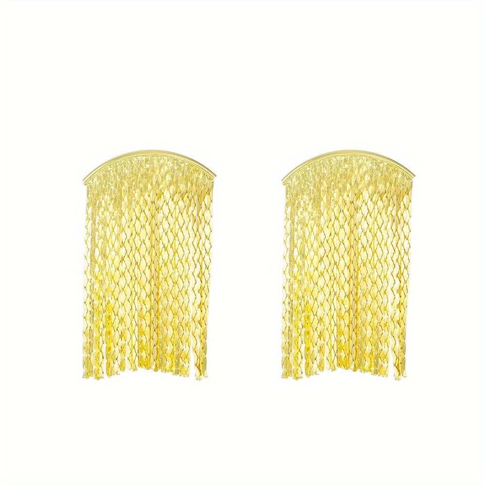 Vintage Light Luxury Tassel Dangle Earrings Women's High-end Waterfall Earrings Retro Gift For Girls Women (1 Pair)