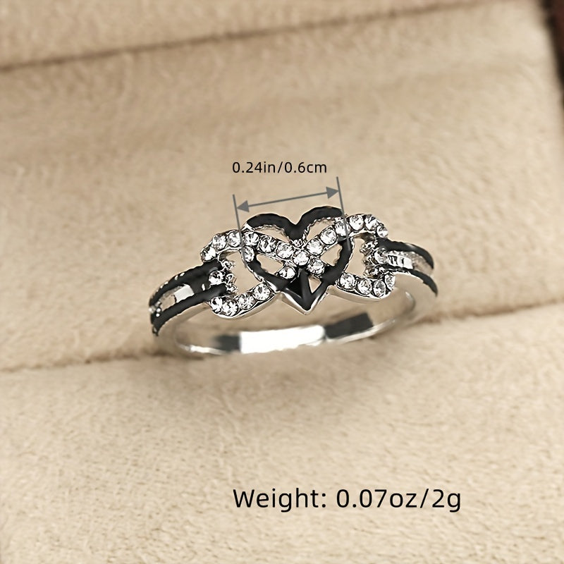 Express Your Endless Love with Our Two-Tones Love Heart Shape Infinity Wedding/Engagement Ring