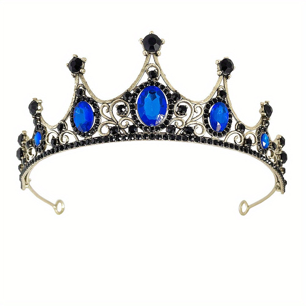 Elegant Vintage Small Baroque Crystal Tiaras Crowns, Halloween Hair Accessories, Bridal Jewelry, Rhinestone Crystal Diadem