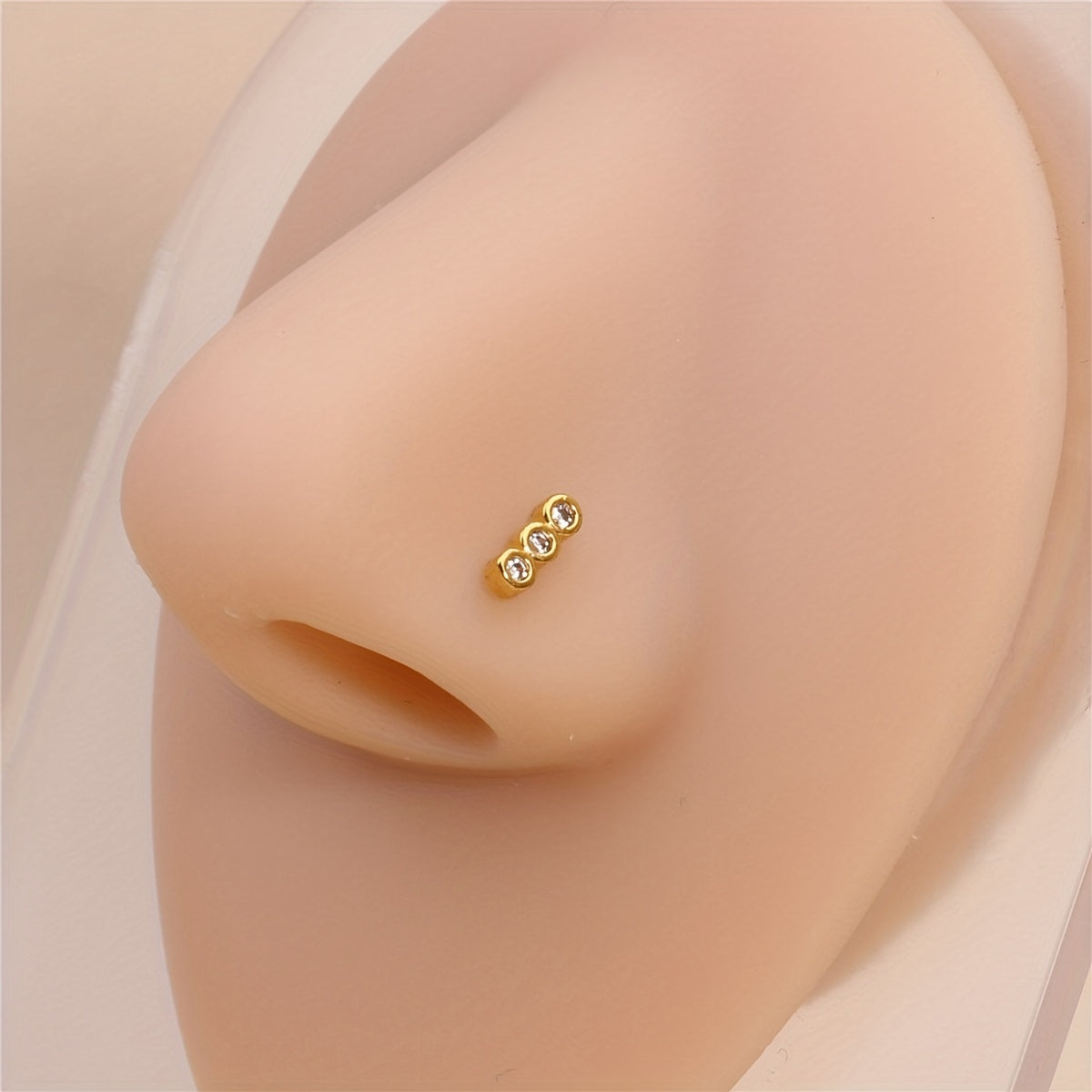 1Pcs Golden L Shape Nose Ring Stud For Women Men CZ Body Piercing Jewelry Holiday Gifts