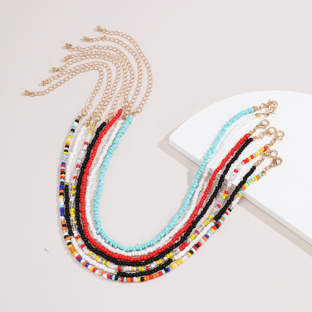 7-Piece Colorful Beaded Necklace Set - A Stylish Accessory For Every Woman!