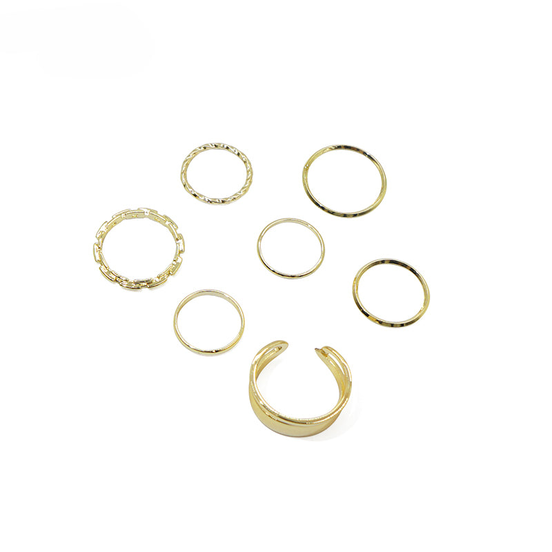 FN Simple Circle Ring 7-piece Set Tail Ring LOJS25