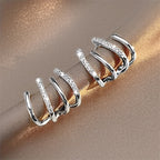 Claw Design Inlaid With Shiny Zircon Decor Elegant Sexy Stud Earrings Copper Jewelry Daily Casual