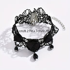 Gothic Punk Flower Lace Anklet - Perfect for Weddings, Halloween Decorations & More!