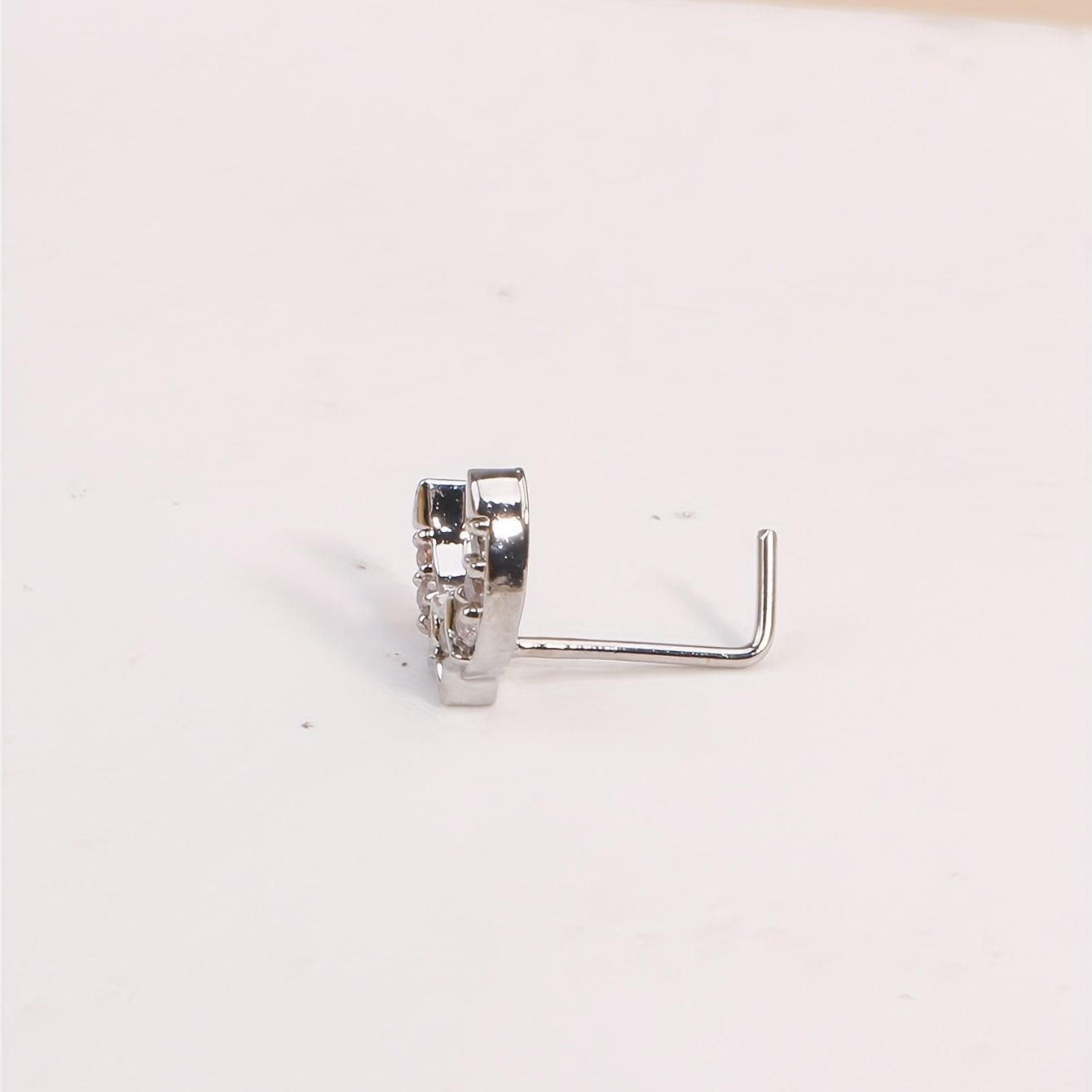 CZ Star Moon L Shape Nose Rings Stud Body Piercing Jewelry