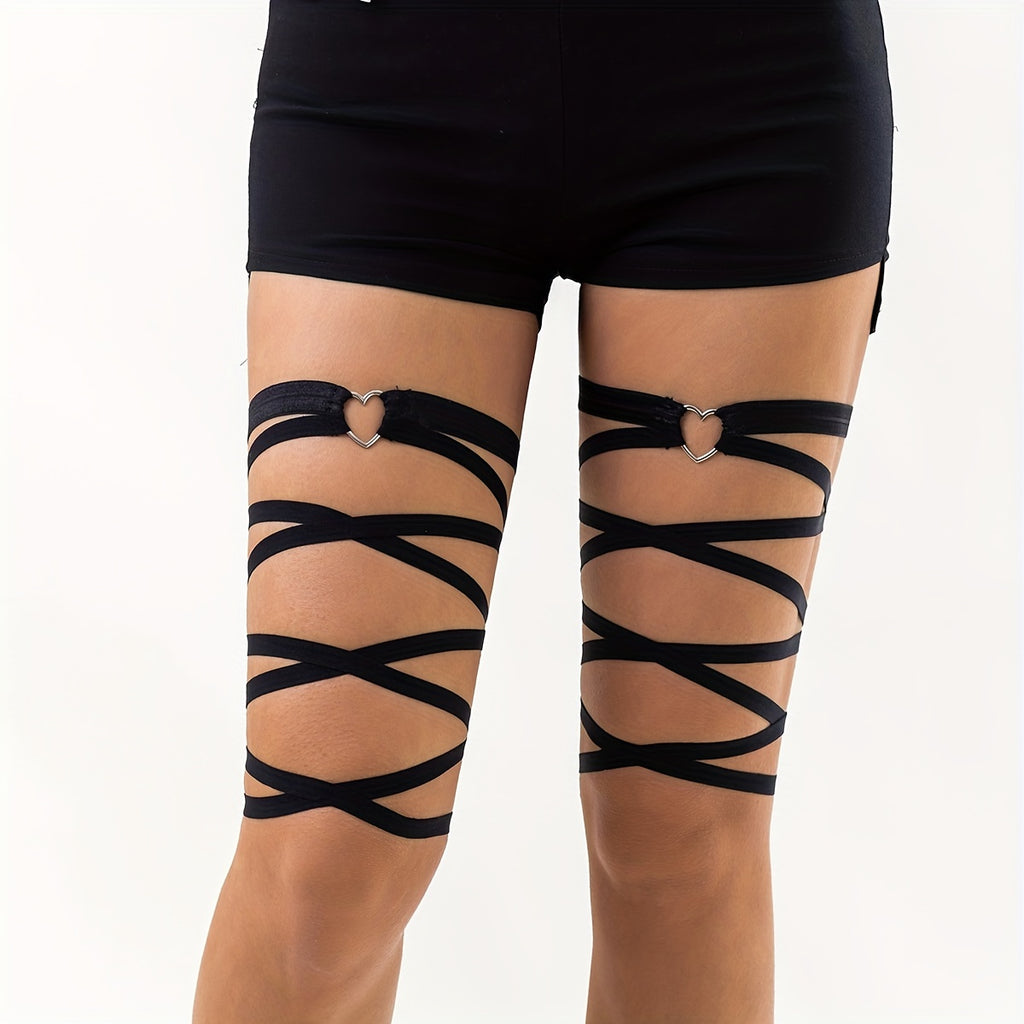 1pc Sexy Stretch Crisscross Strappy Leg Chain Punk Style Body Chain Jewelry