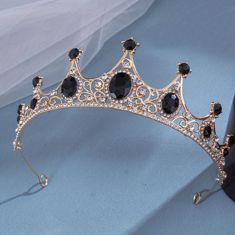 Elegant Vintage Small Baroque Crystal Tiaras Crowns, Halloween Hair Accessories, Bridal Jewelry, Rhinestone Crystal Diadem