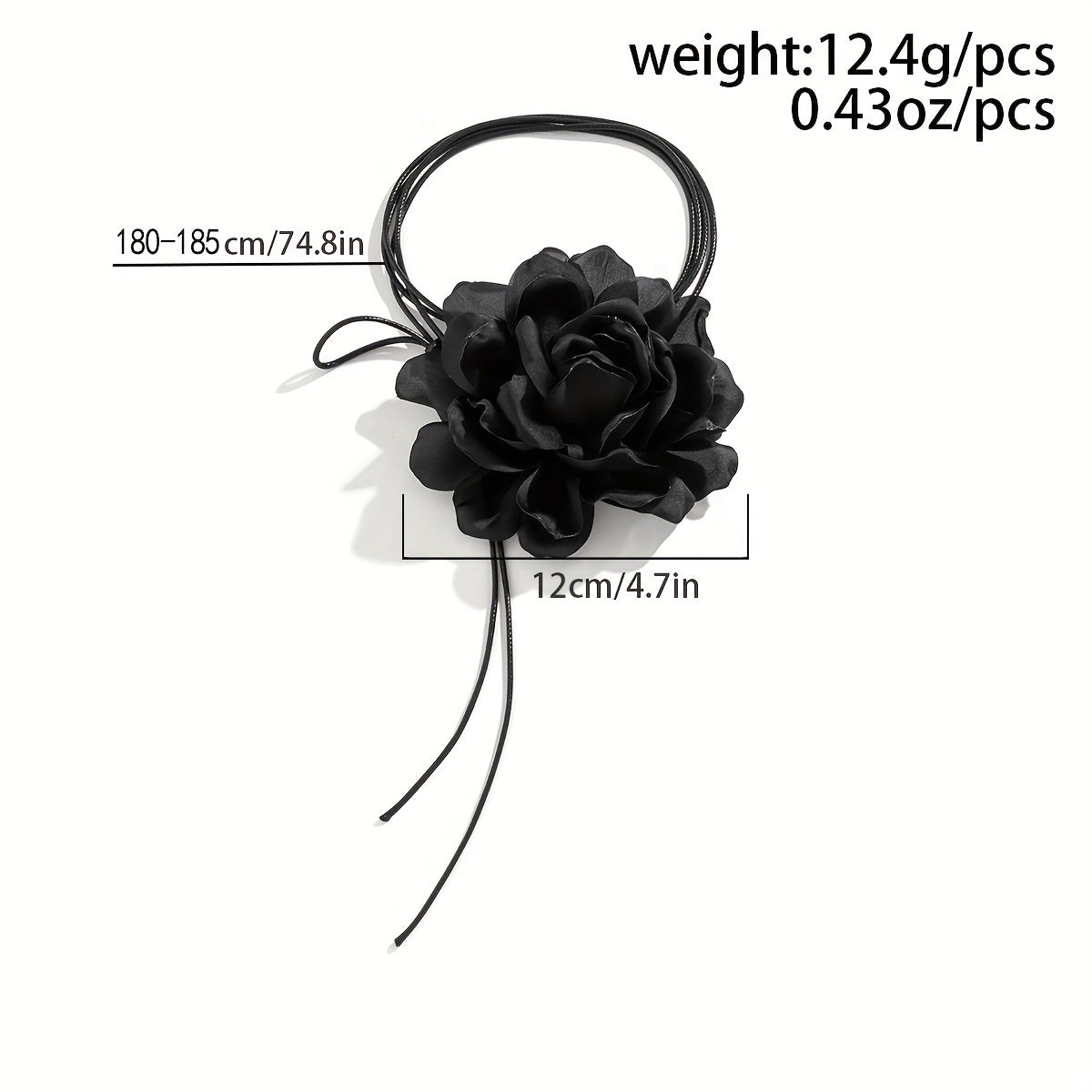 Elegant French Vintage Flower Necklace - Romantic Long Strap Design with Wax Cord