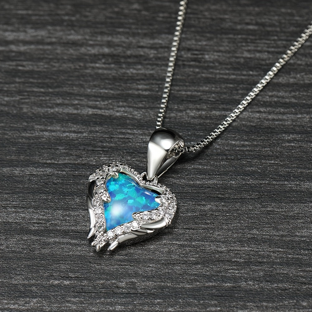 Angel Wing Love Heart Necklace Jewelry Gifts For Her On Christmas, Valentine's/Mother's Day, Anniversary, Birthday Gifts For Women Girls Wife Girlfriend