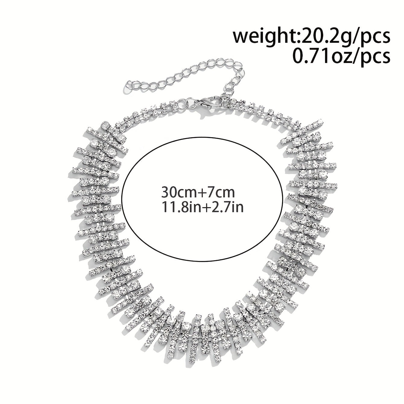 Luxury Exaggerated Glitter Crystal Blingbling Neck Chain Necklace Party Wedding Accessories