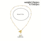 Elegant Baroque Faux Pearl Pendant Necklace with Adjustable Buckle - Timeless and Versatile Jewelry Accessory