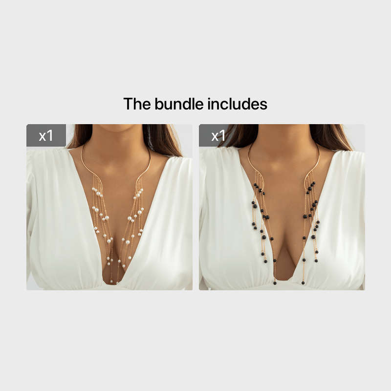 Exaggerate Your Style with Faux Pearl Tassel Choker Necklace - Elegant Fine Jewelry for Women and Girls - Perfect Gift