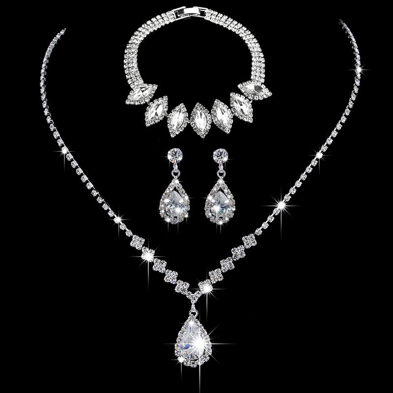 Elegant Bridal Wedding Jewelry Set with Zirconia Stones - Perfect Gift for Women and Girls