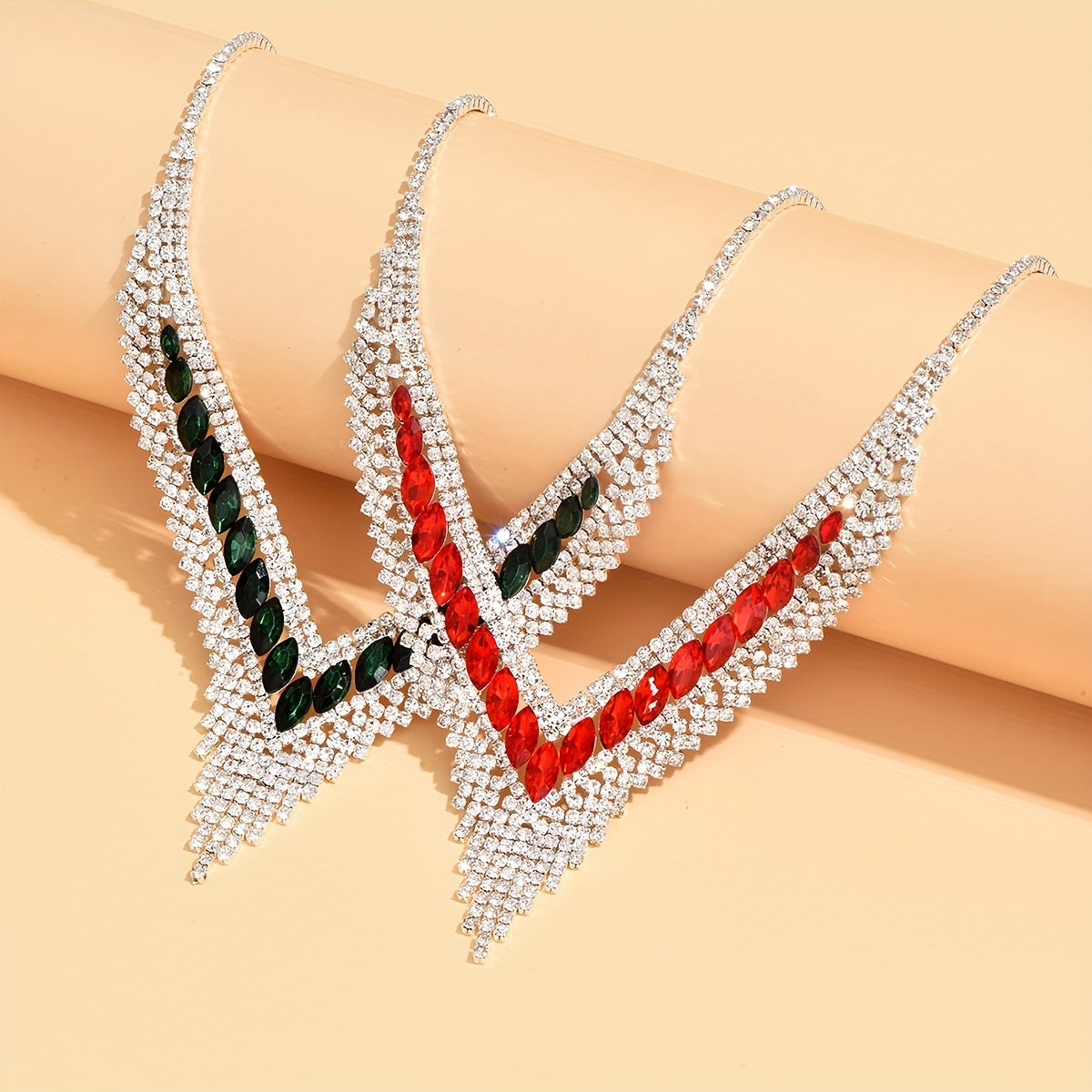 Elegant Bridal Zircon Jewelry Set - Pendant Necklace and Dangle Earrings for a Shimmering Look