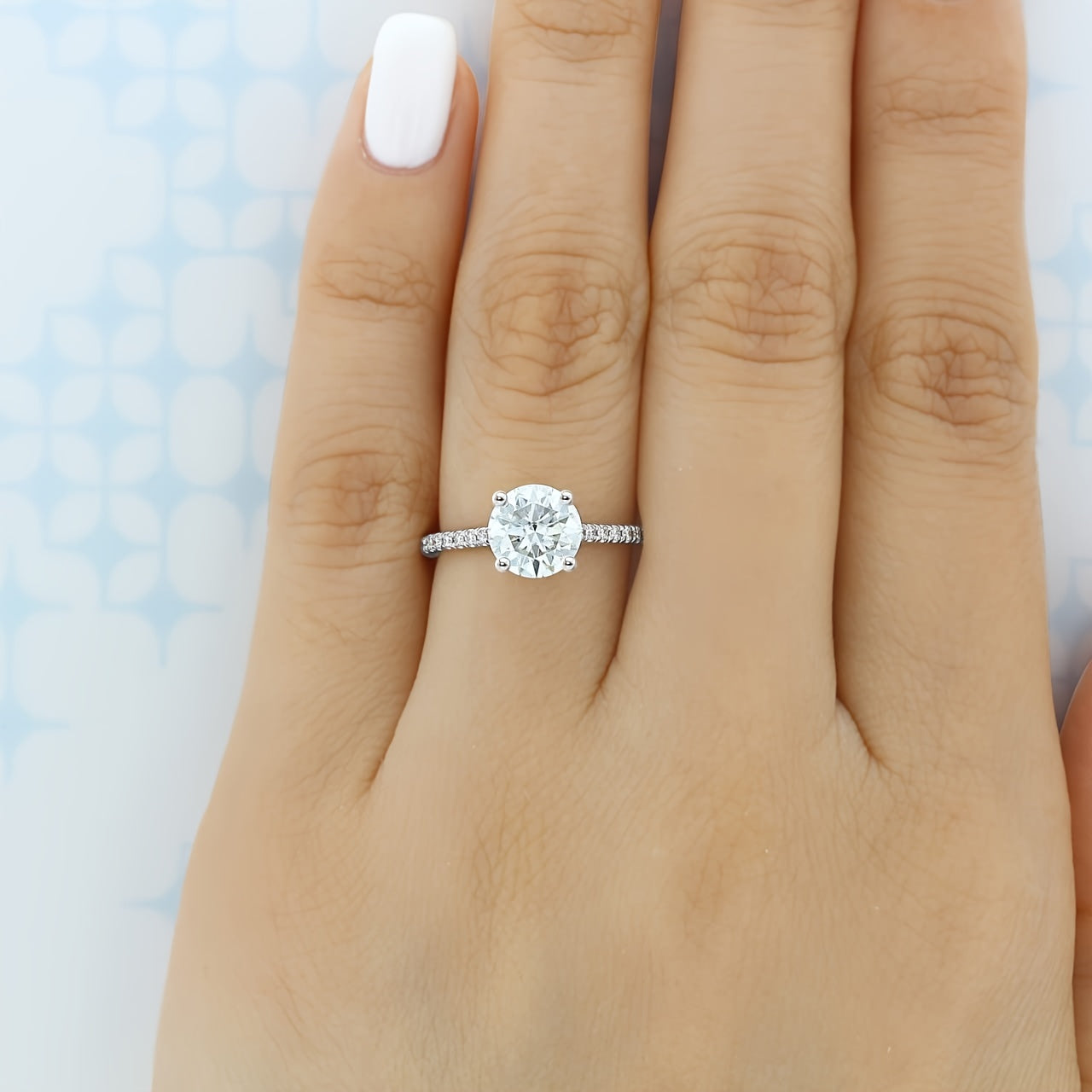 1/2/3/5/10ct Moissanite Solitaire Ring 4 Prongs 18K Gold Plated Wedding Engagement Promise Ring For Women Valentine's Day Gift