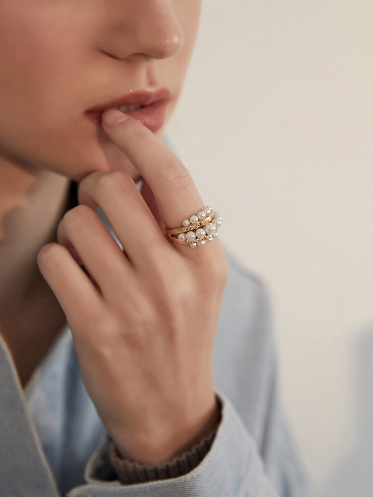 FN Simple Artificial Pearl Ring LOJS19