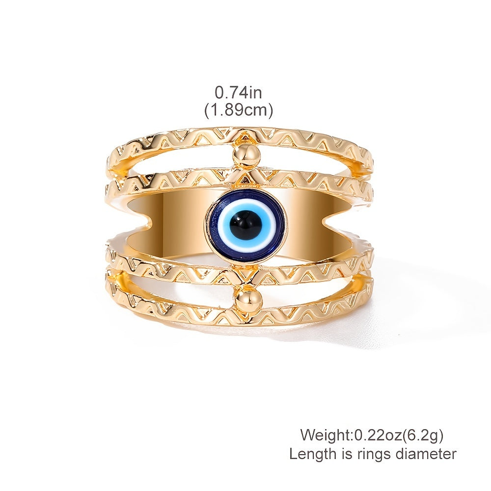 Add a Touch of Style with our Blue Evil Eye Stacking Ring - Perfect Valentine's Day Gift for Her!